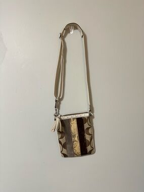 Vintage Coach Stripe Python Swingpack Crossbody Bag